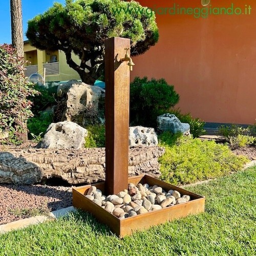 Fontana giardino corten - giardino,
